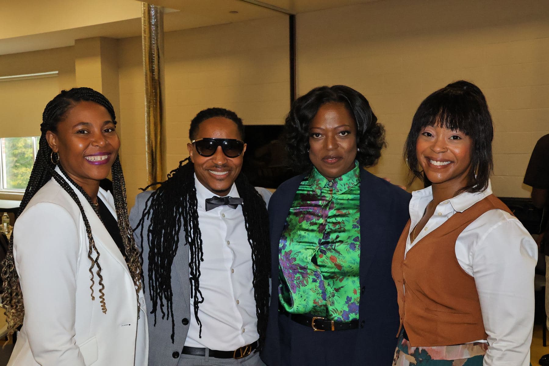 A group of speakers and student leaders posing together